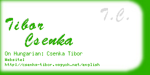 tibor csenka business card